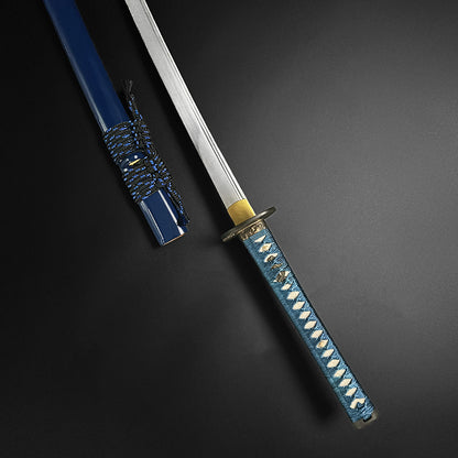 Musashi "Umigame" Katana next to its saya.