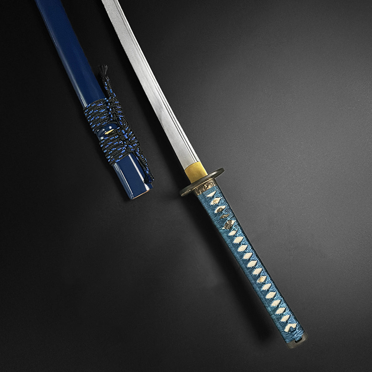 Musashi "Umigame" Katana next to its saya.