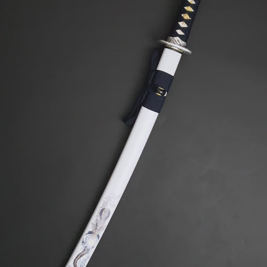 White “Watatsumi” Katana video thumbnail.
