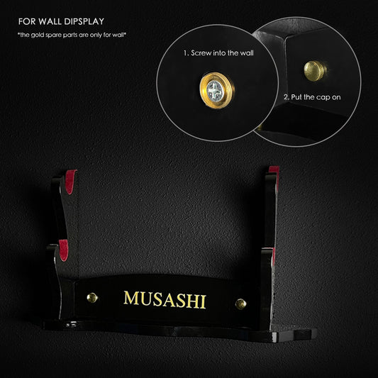 18 3/4" 2 pcs Piano Coating Samurai Sword Wall & Table Stand instructions.