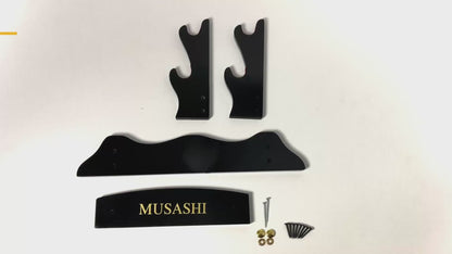 18 3/4" 2 pcs Piano Coating Samurai Sword Wall & Table Stand video thumbnail.