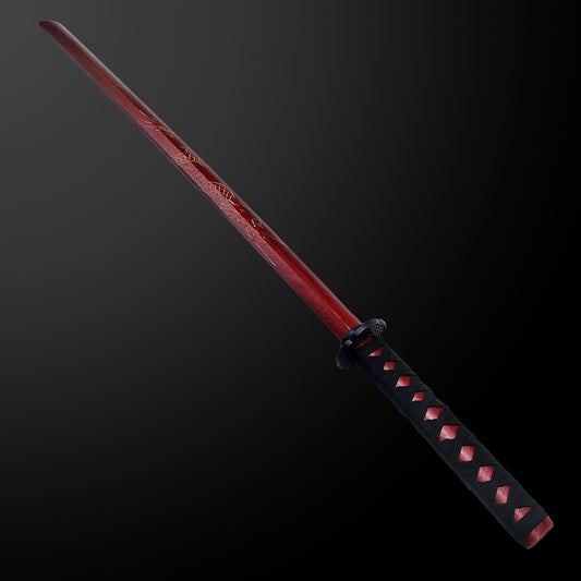 40" Red Bokken Samurai Sword (Dragon)