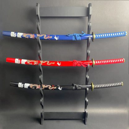 3 swords displayed on the 8 Piece Sword Wall Stand