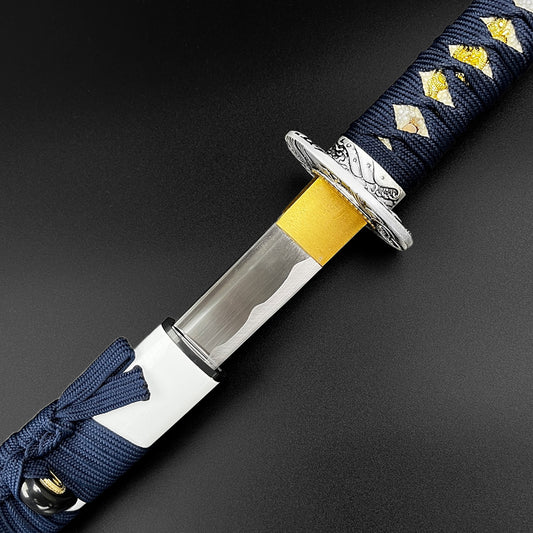White “Watatsumi” Katana close view.