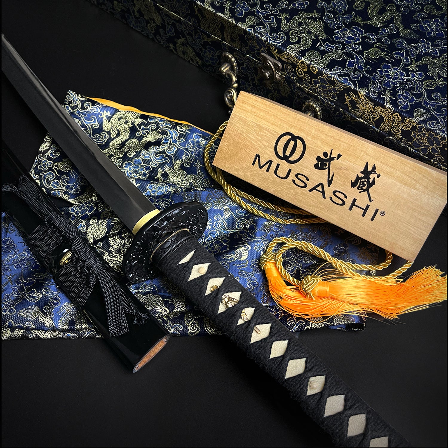 Musashi "Yamata no Orochi" Dragon Slayer Katana with accessories.