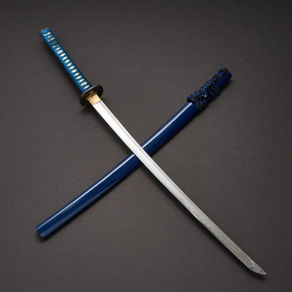 Musashi "Umigame" Katana with its blue saya.