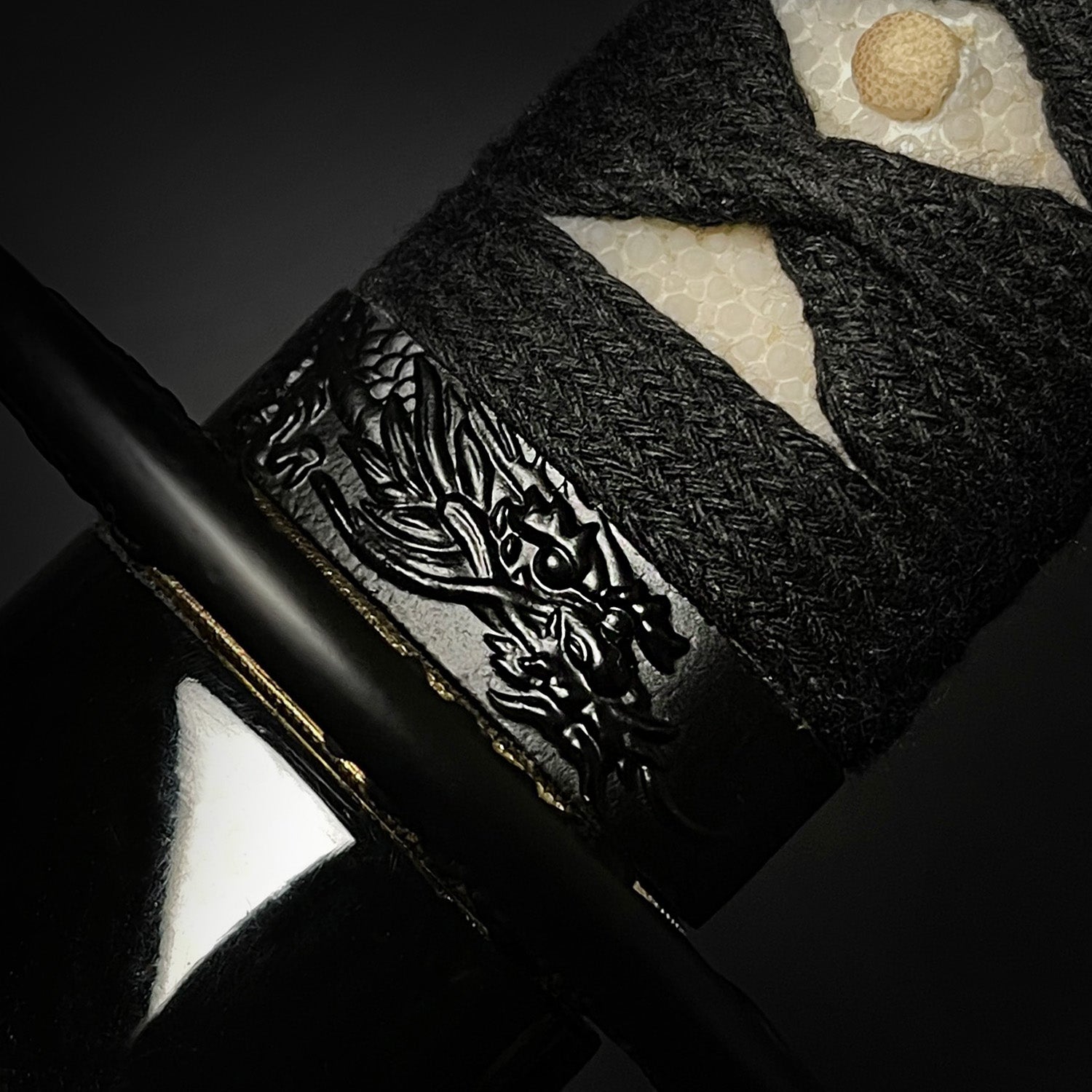 Black "Ryu" Katana fuchi.