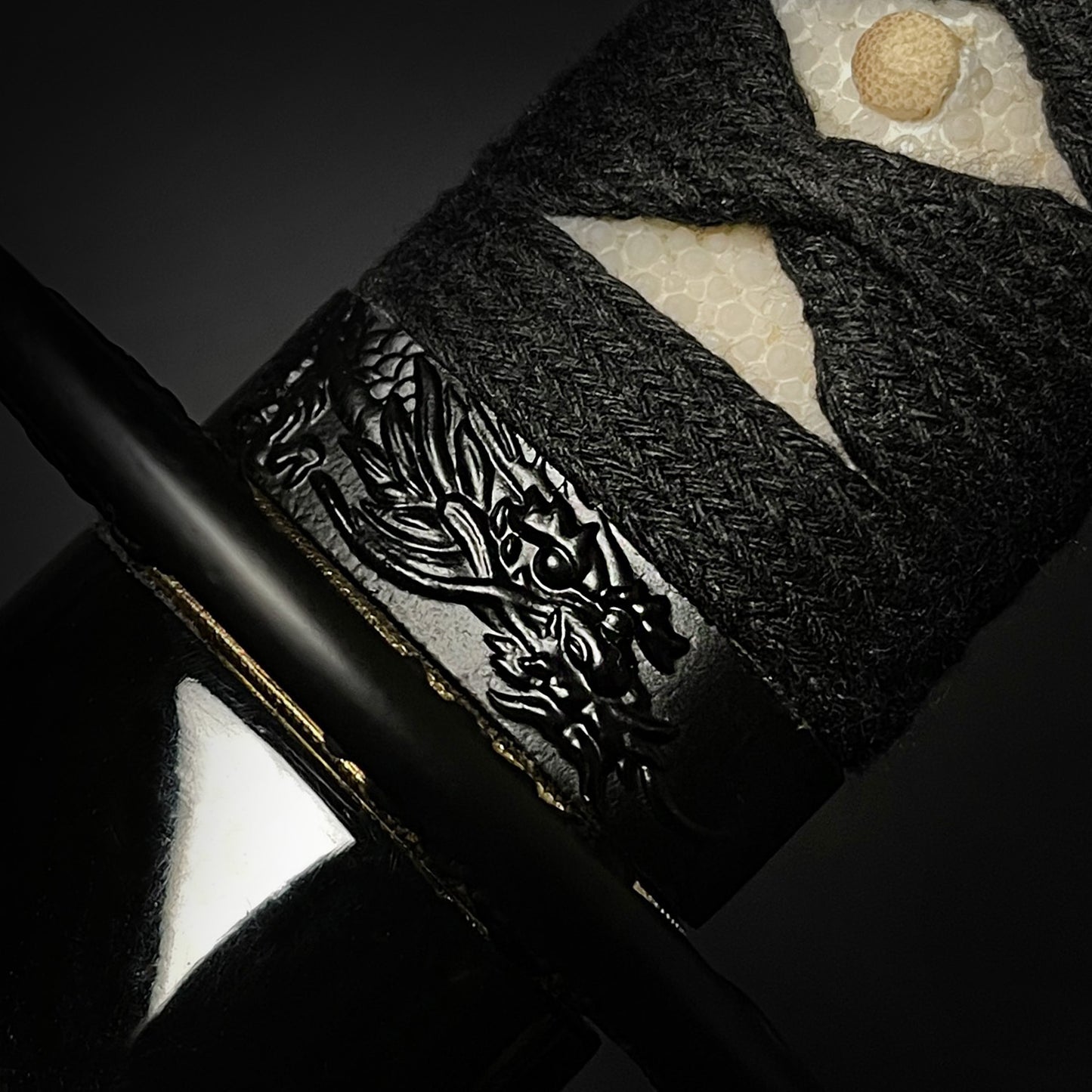 Black "Ryu" Katana fuchi.