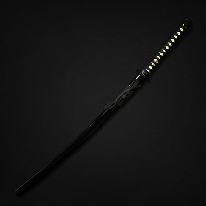 Black "Ryu" Katana in its black saya.