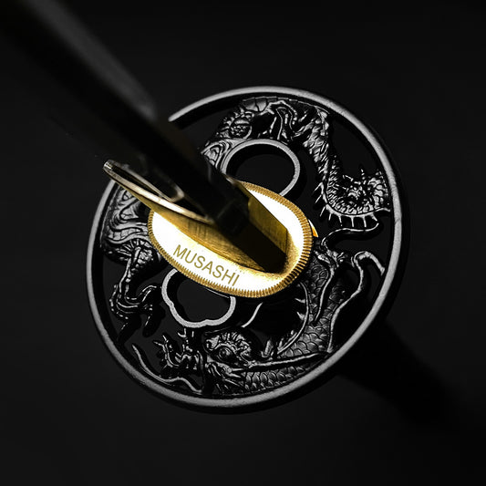 Black "Ryu" Katana tsuba.