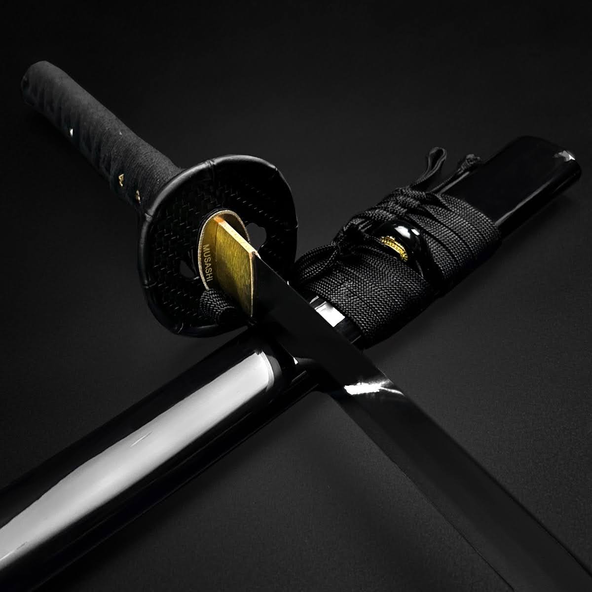 A katana with a razor-sharp cutting edge.