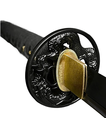 Musashi Swords Silver edition katana tsuba close-up